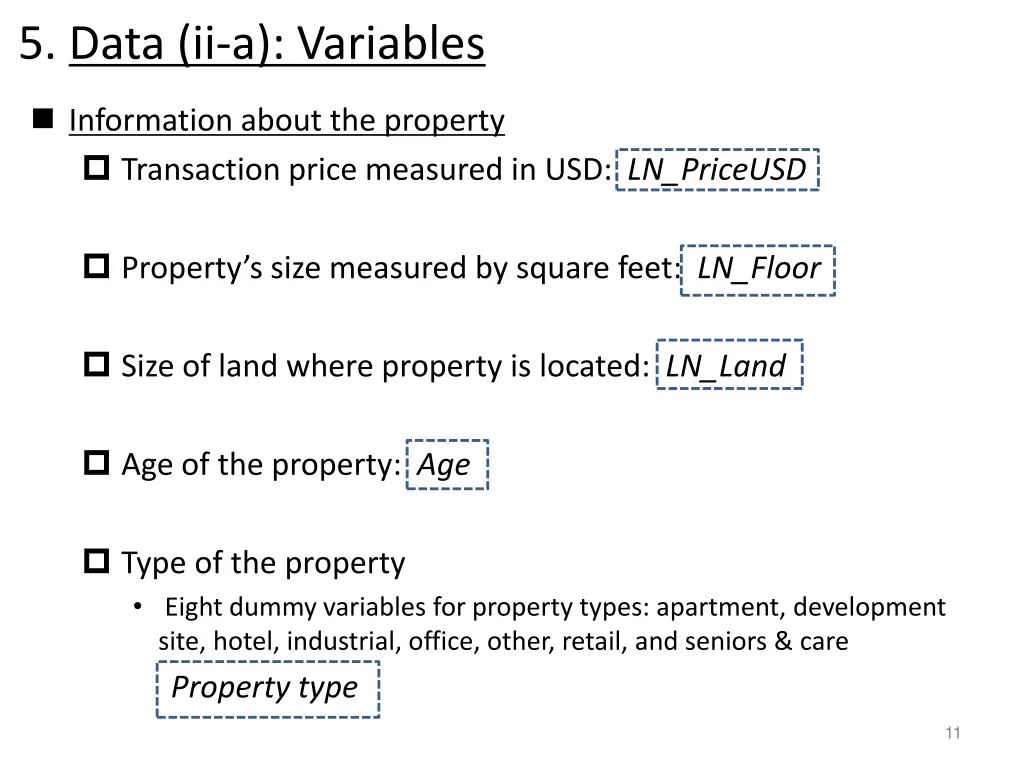 5 data ii a variables