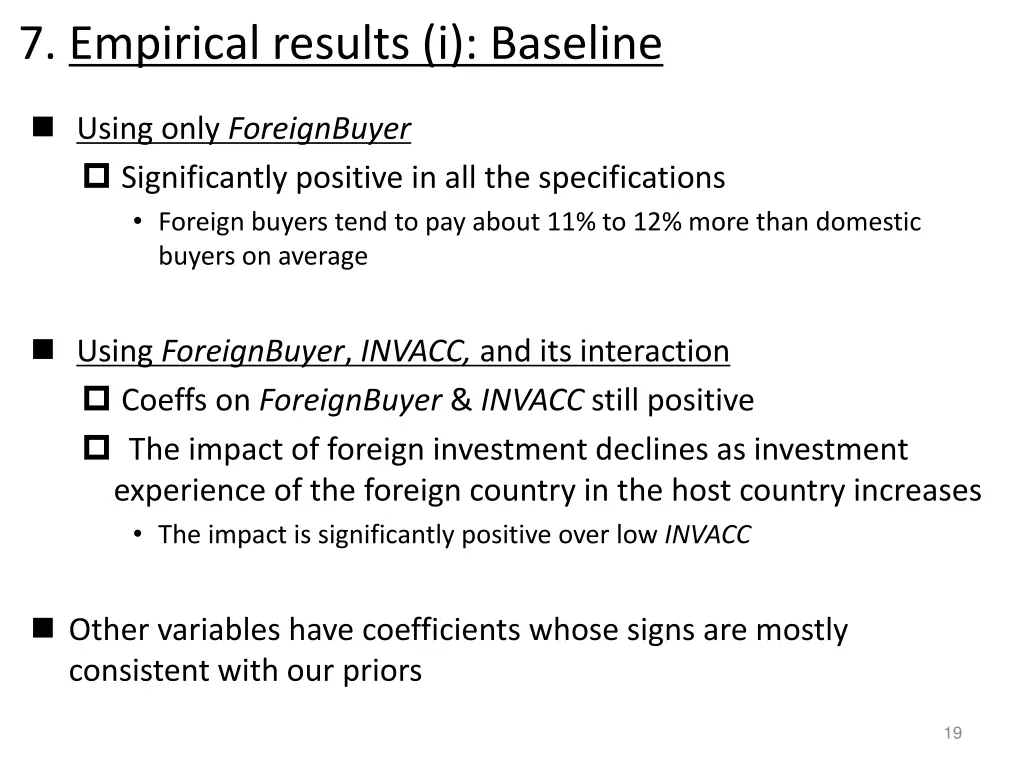 7 empirical results i baseline