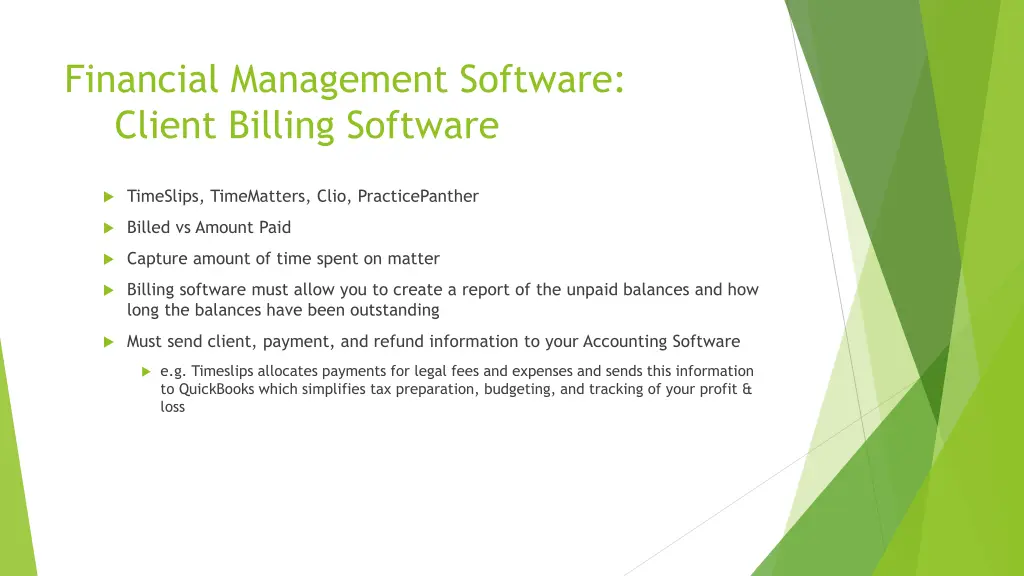 financial management software client billing