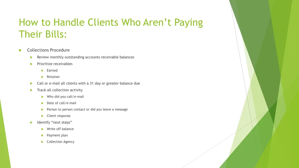 how to handle clients who aren t paying their