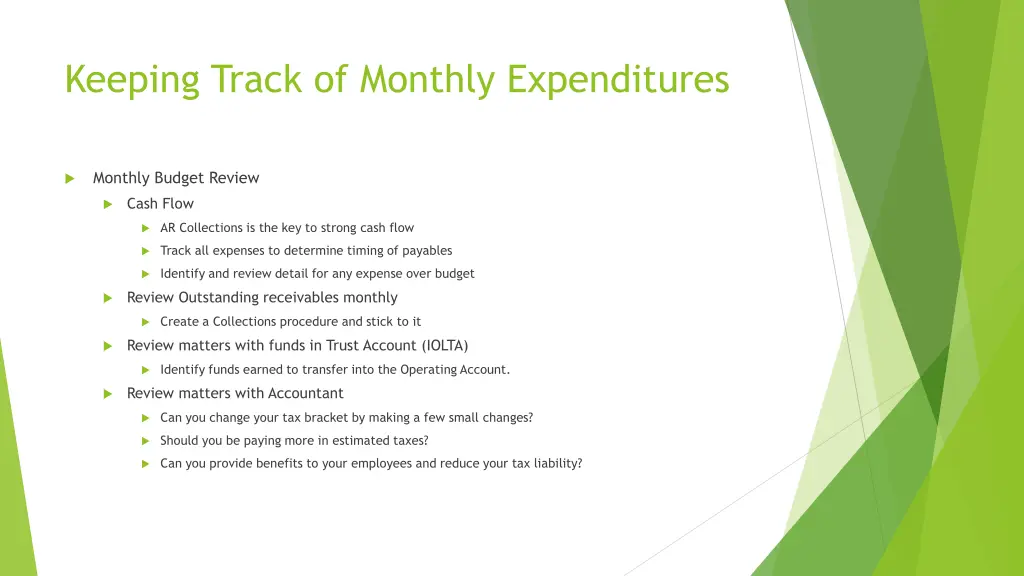 keeping track of monthly expenditures 1