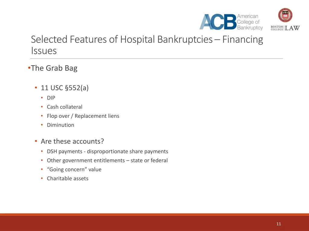 selected features of hospital bankruptcies 4