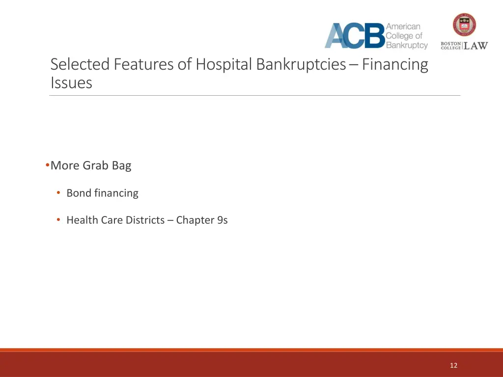 selected features of hospital bankruptcies 5