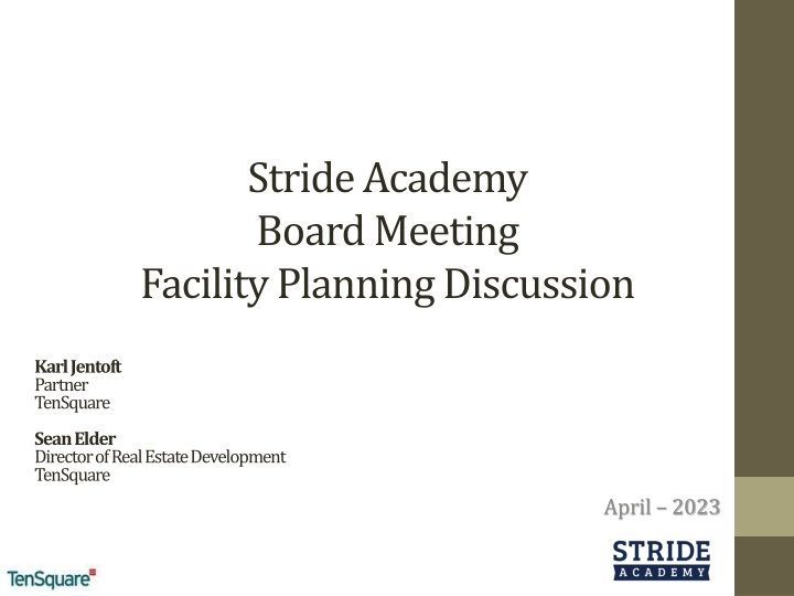 stride academy board meeting facility planning