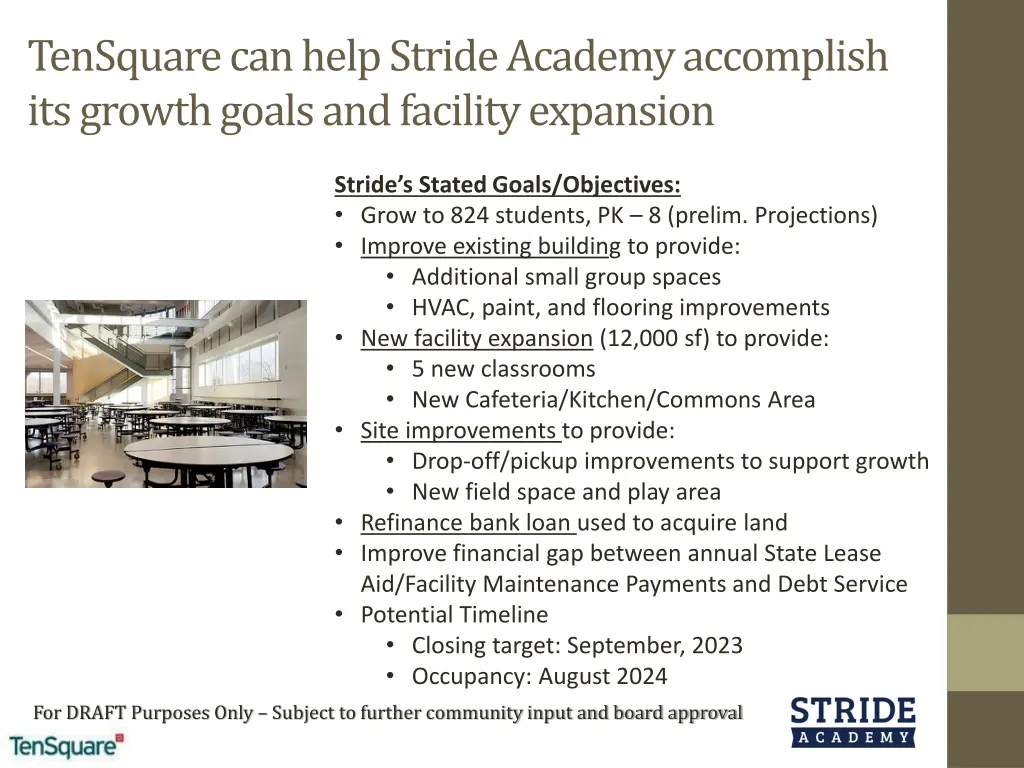 tensquare can help stride academy accomplish