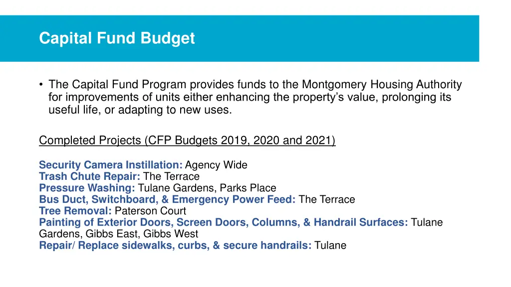 capital fund budget