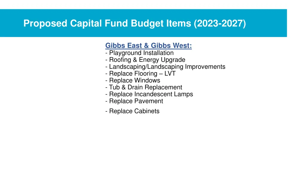 proposed capital fund budget items 2023 2027 1