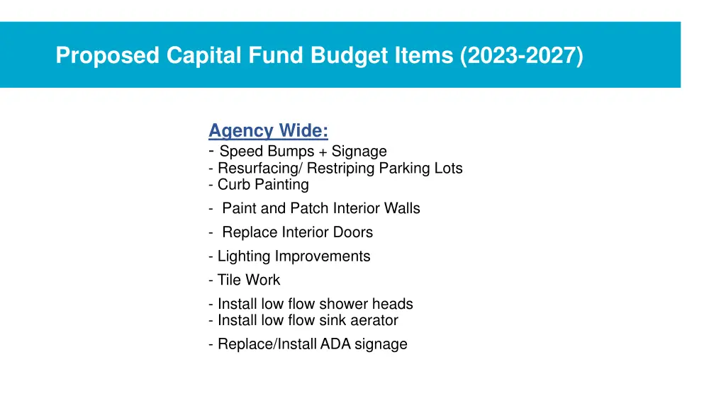 proposed capital fund budget items 2023 2027 5