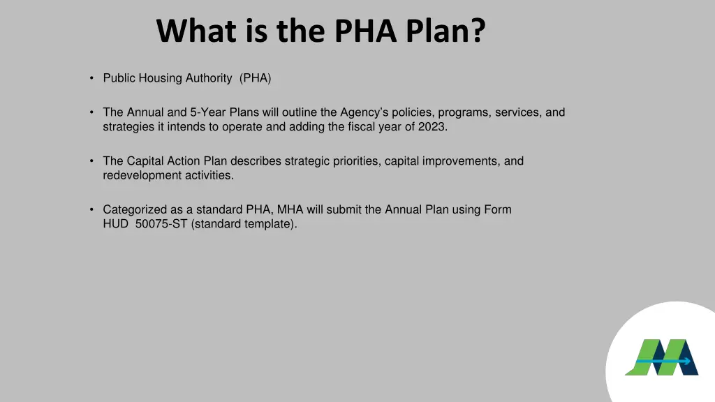 what is the pha plan