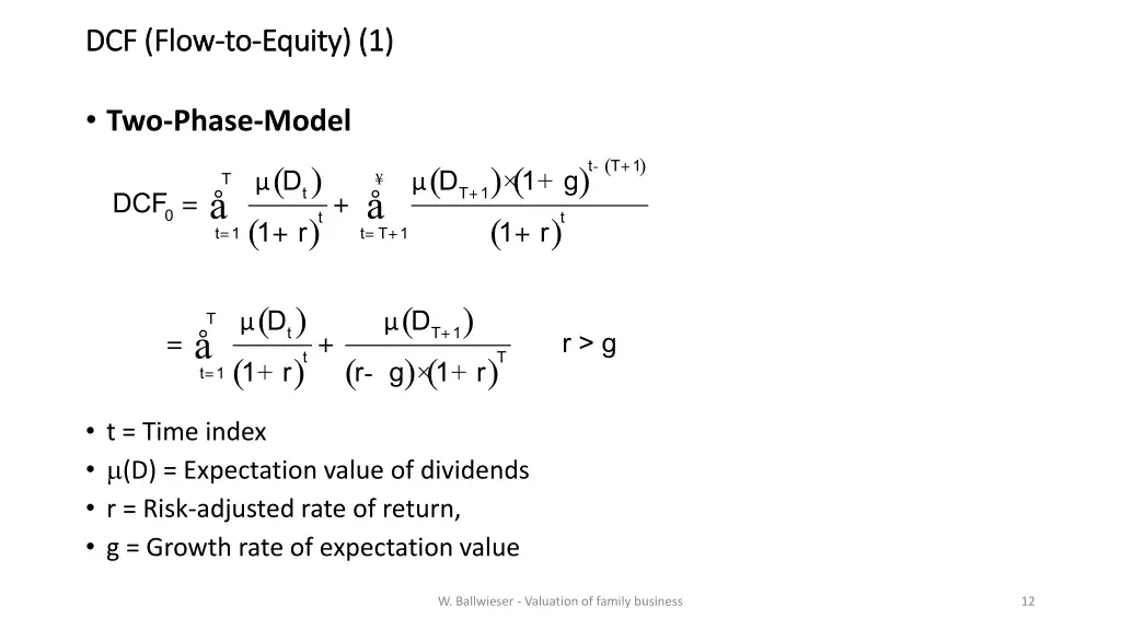dcf flow dcf flow to to equity