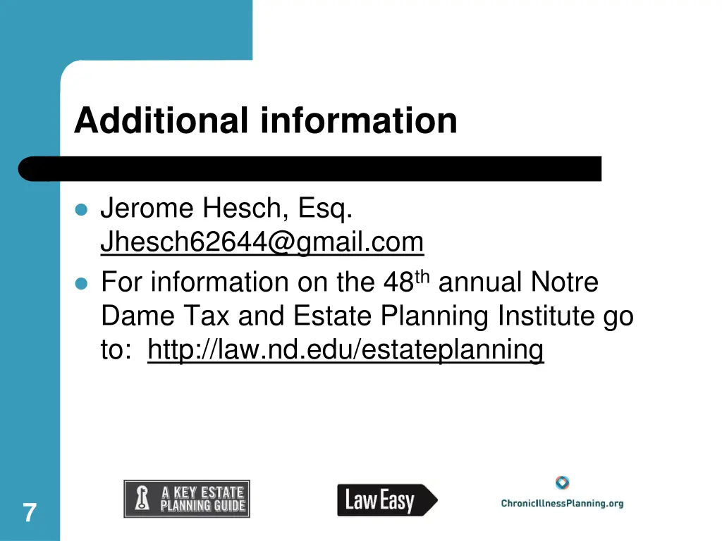 additional information