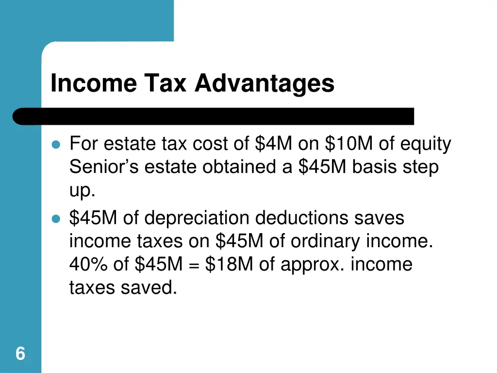 income tax advantages