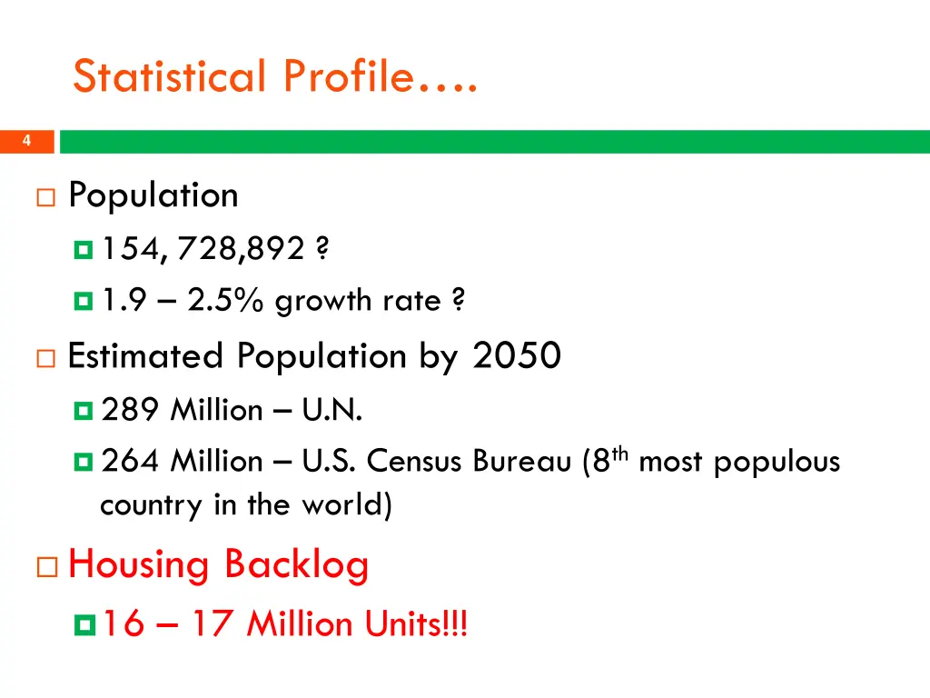 statistical profile