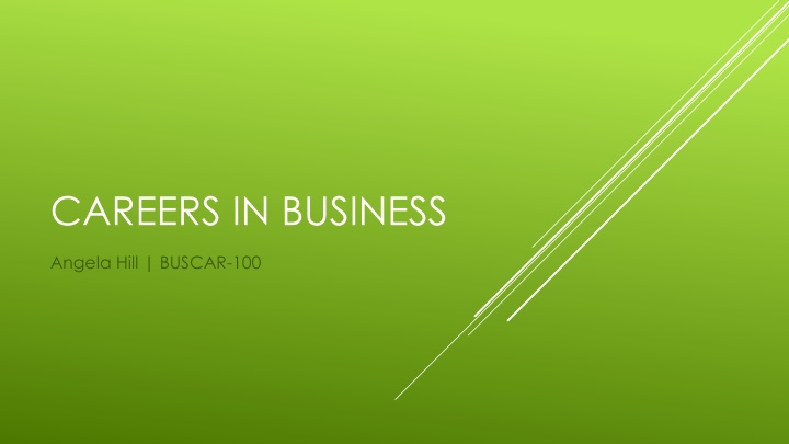 careers in business