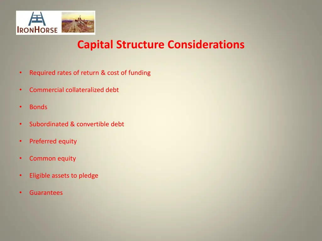 capital structure considerations
