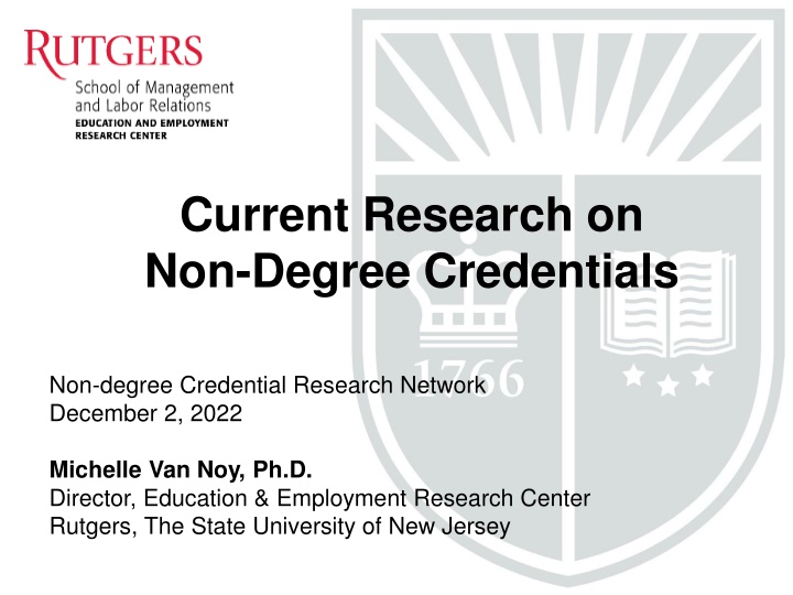 current research on non degree credentials