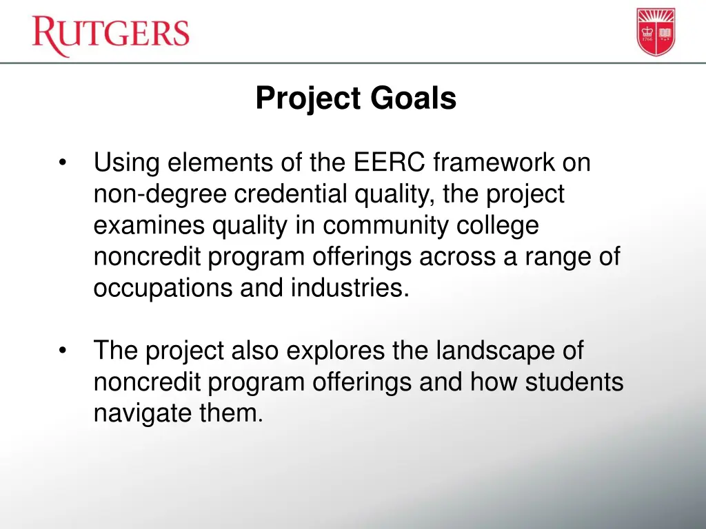 project goals 1