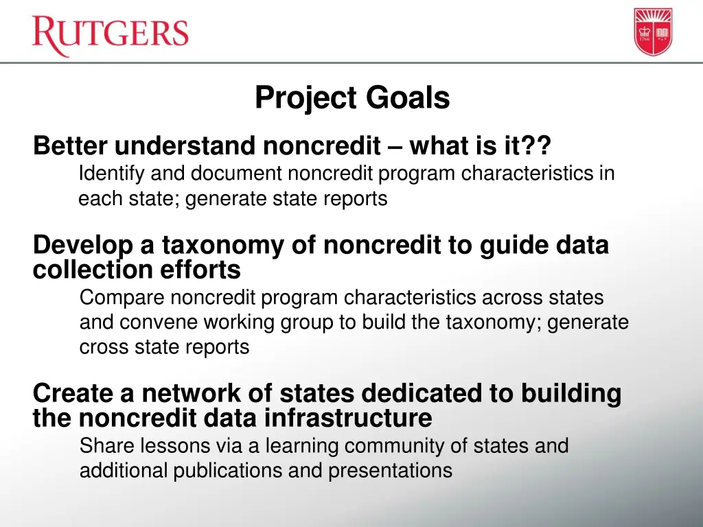 project goals 2