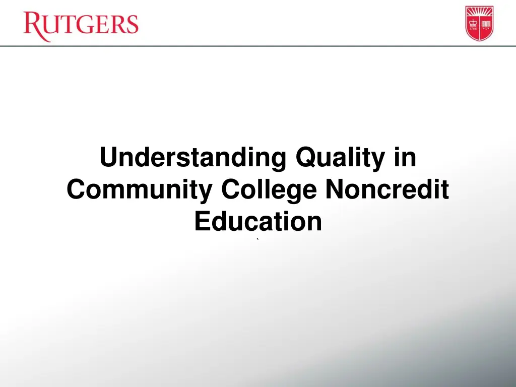 understanding quality in community college