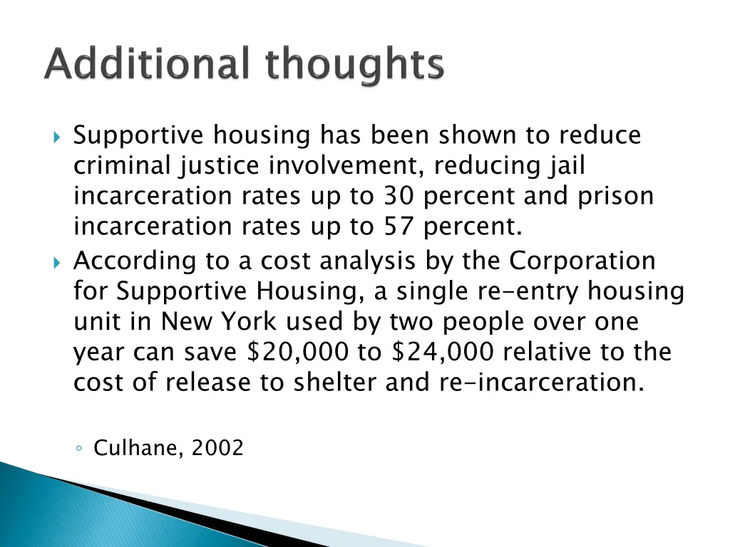 supportive housing has been shown to reduce