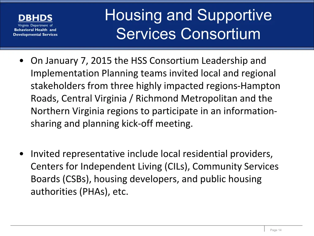 housing and supportive services consortium