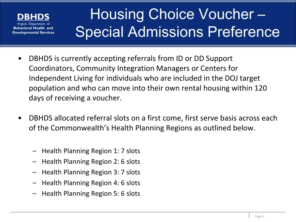 housing choice voucher special admissions 1