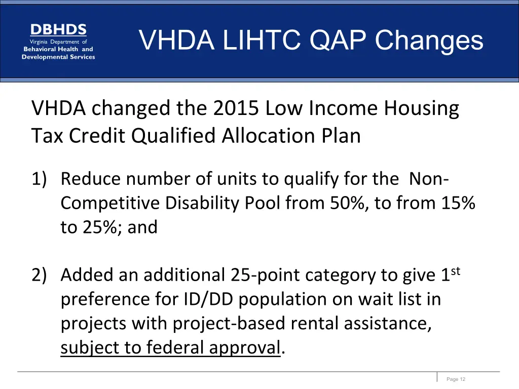 vhda lihtc qap changes