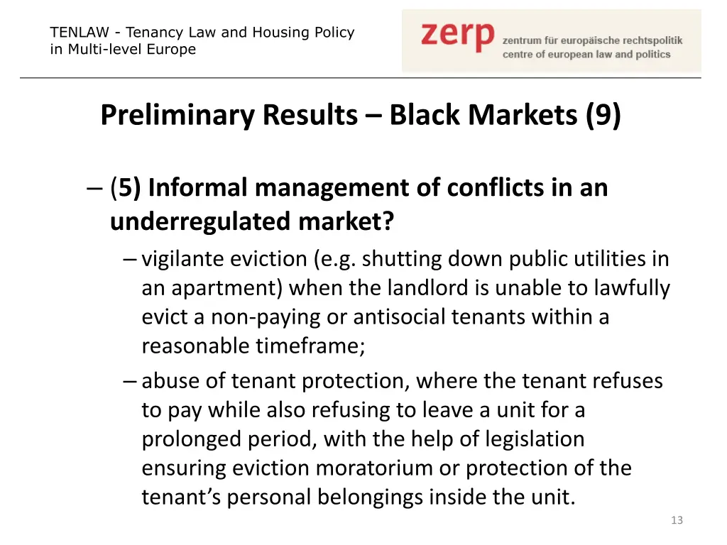 tenlaw tenancy law and housing policy in multi 11