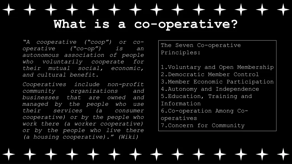 what is a co operative