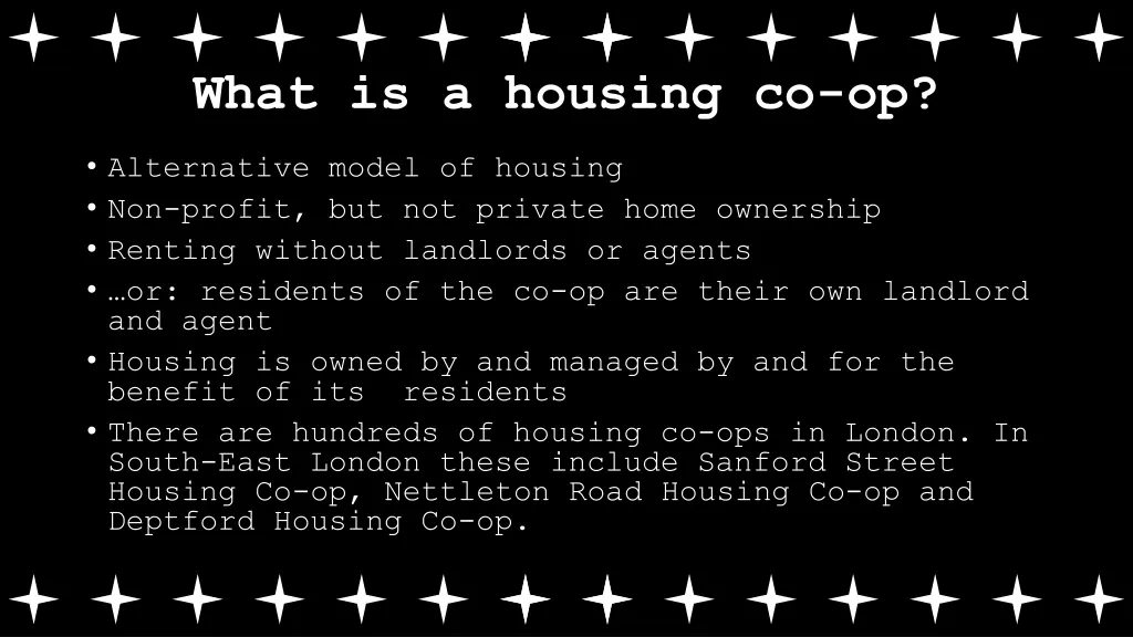 what is a housing co op