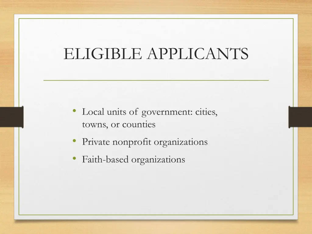 eligible applicants