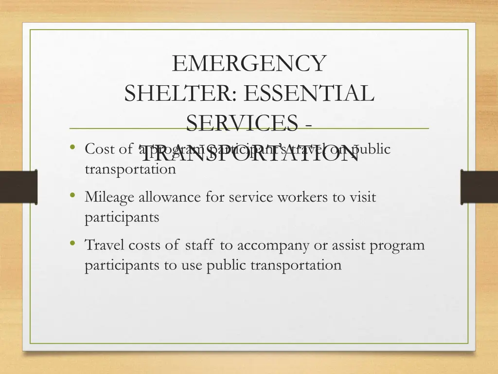 emergency shelter essential services 2