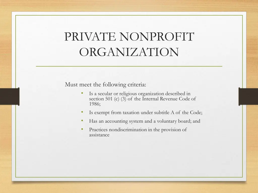 private nonprofit organization