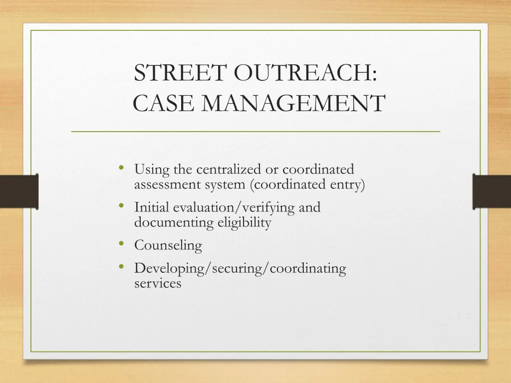 street outreach case management