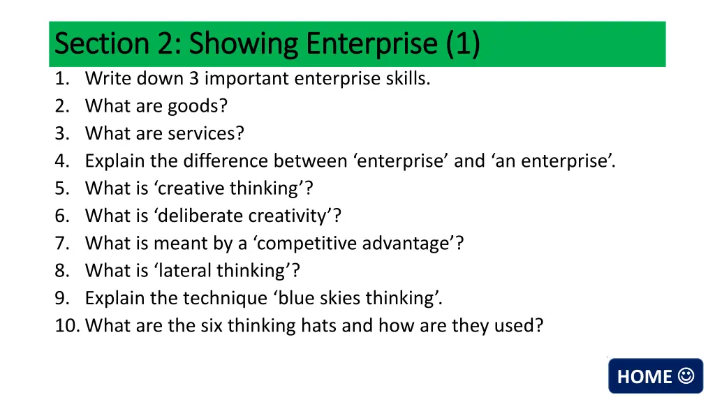 section 2 showing enterprise 1 section 2 showing