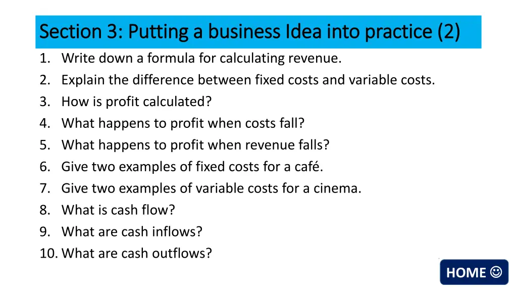 section 3 putting a business idea into practice 1