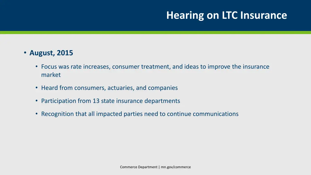 hearing on ltc insurance