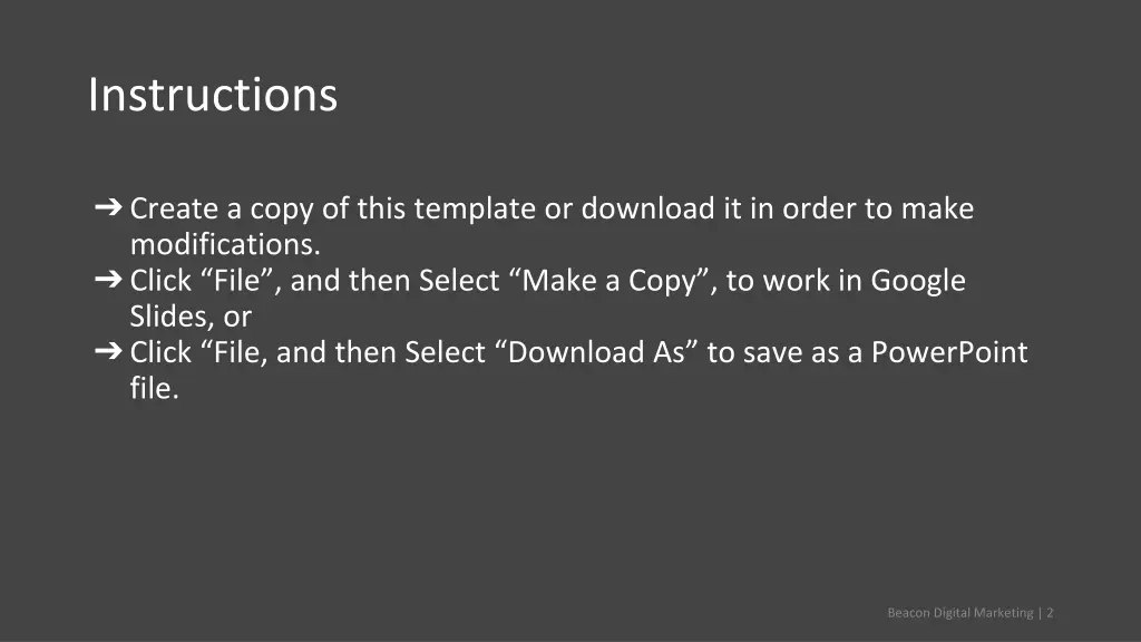 instructions