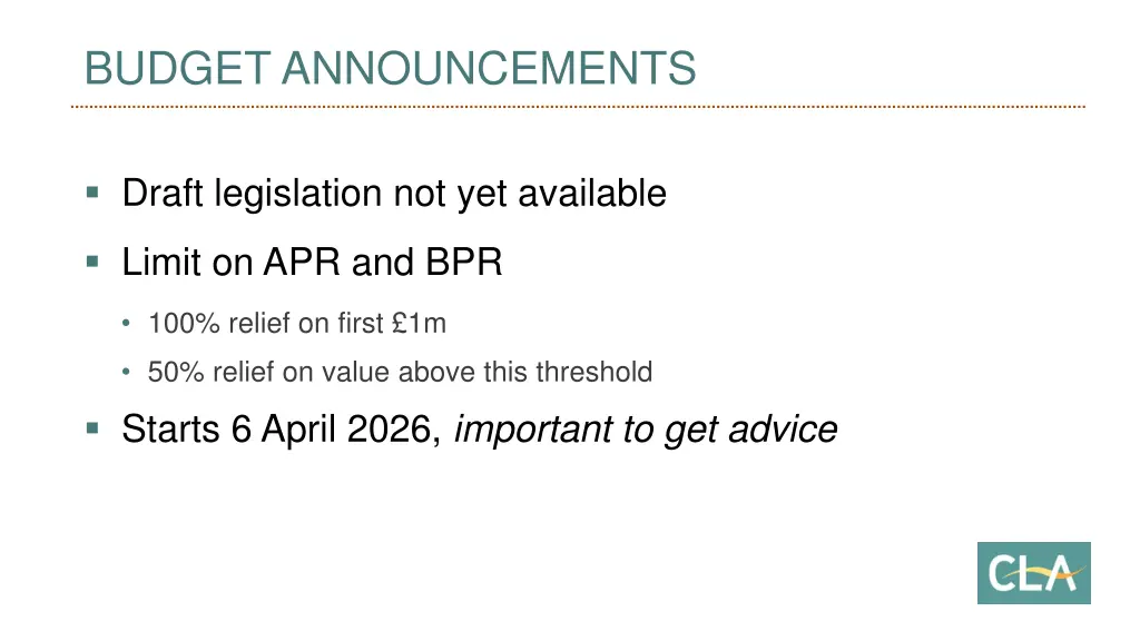 budget announcements