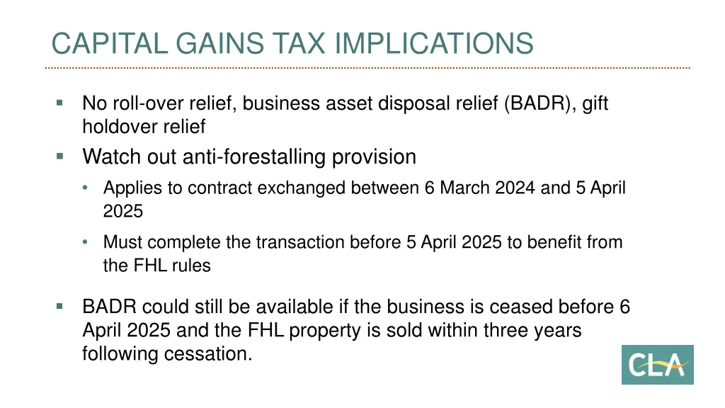 capital gains tax implications