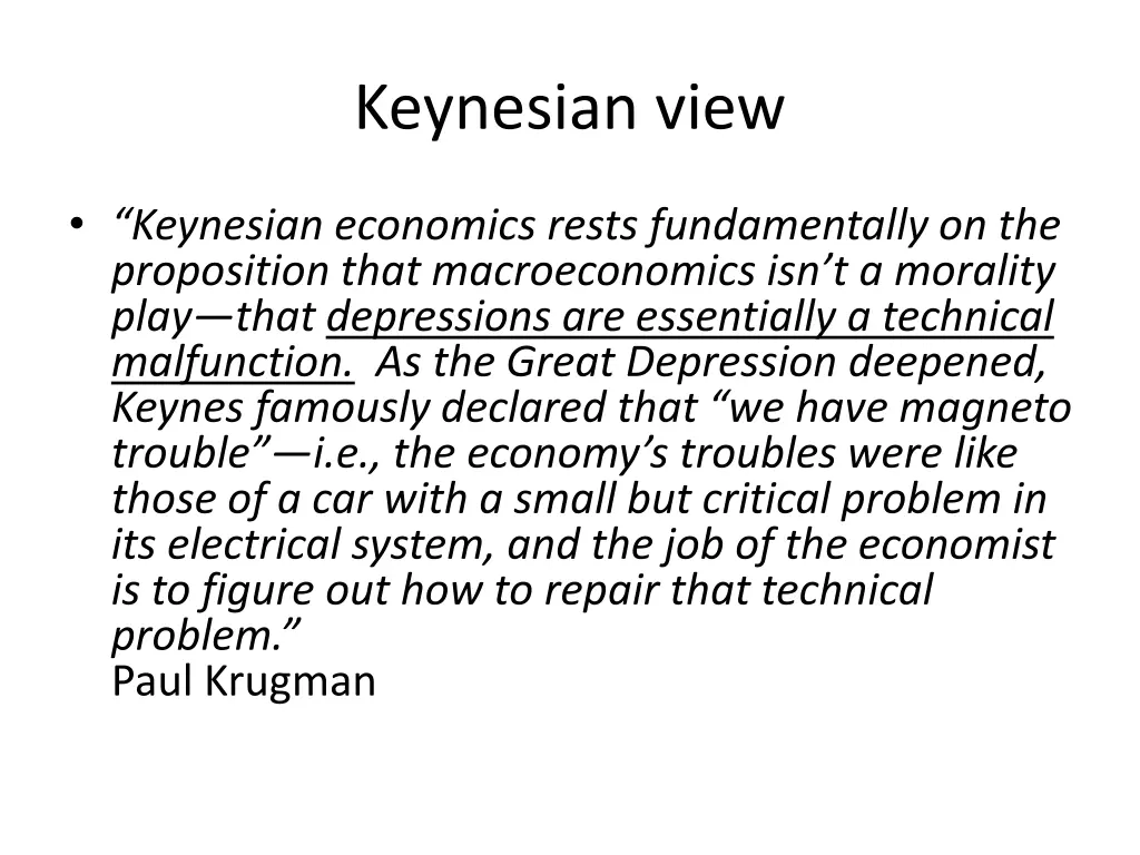 keynesian view