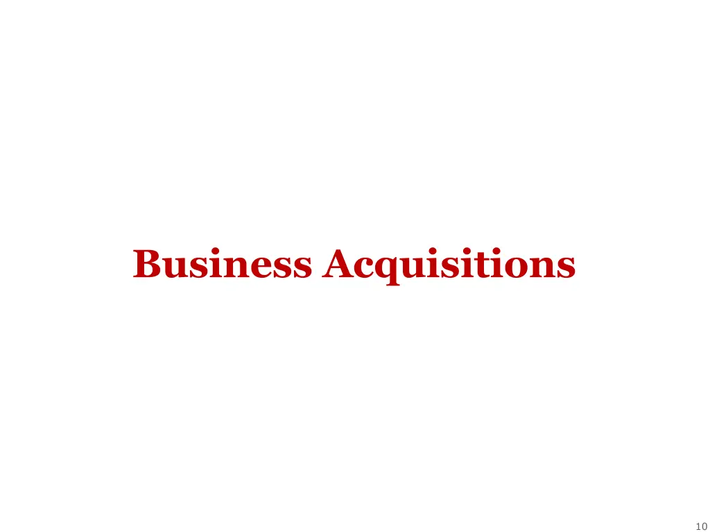 business acquisitions