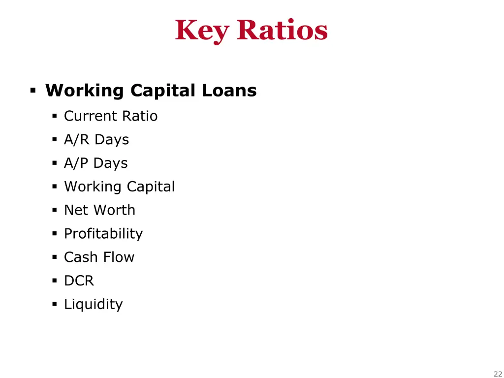 key ratios