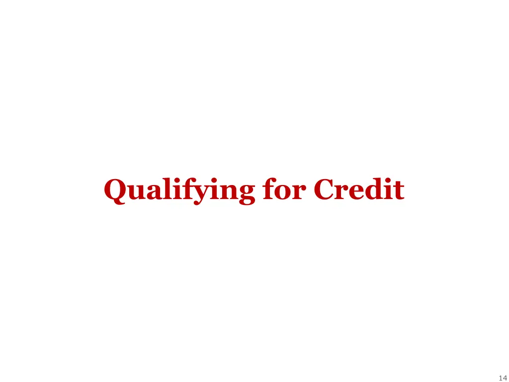 qualifying for credit