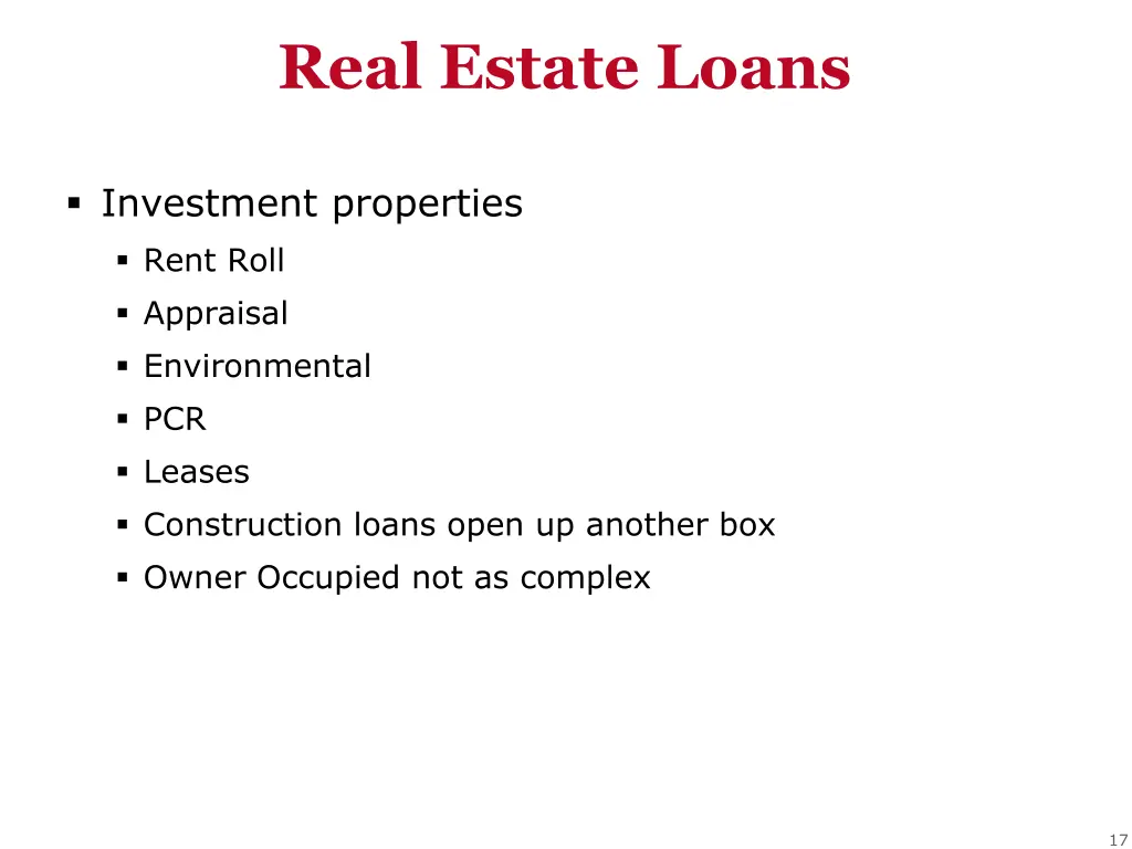 real estate loans