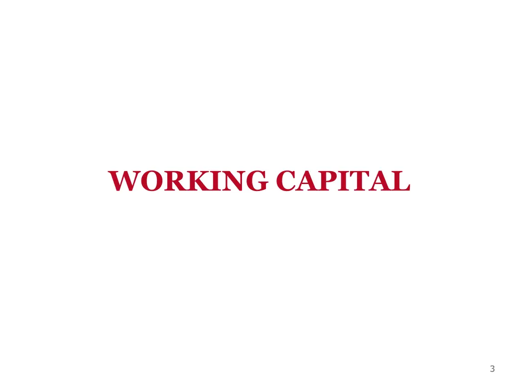 working capital