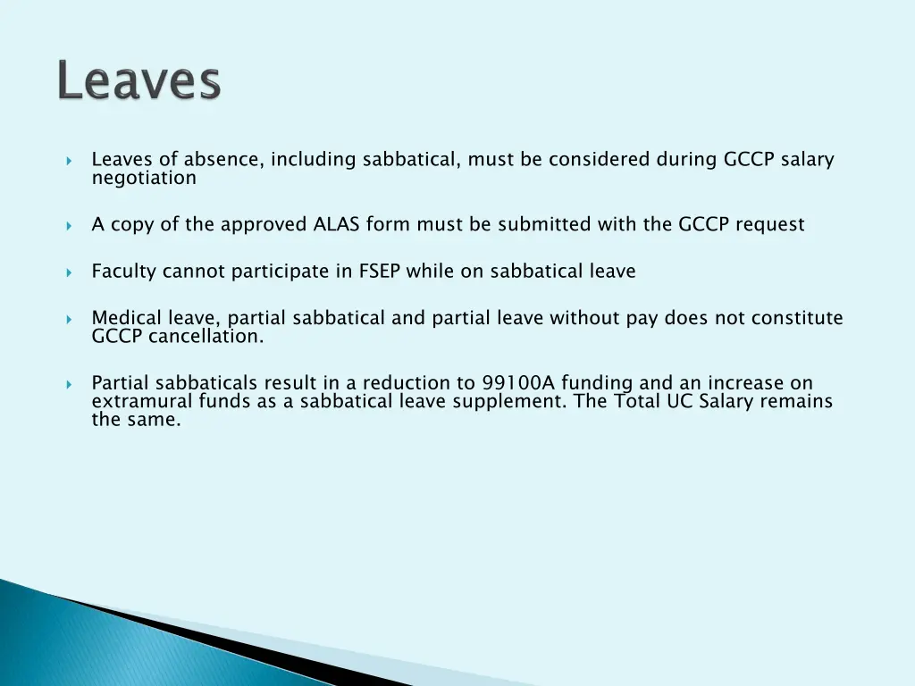 leaves of absence including sabbatical must