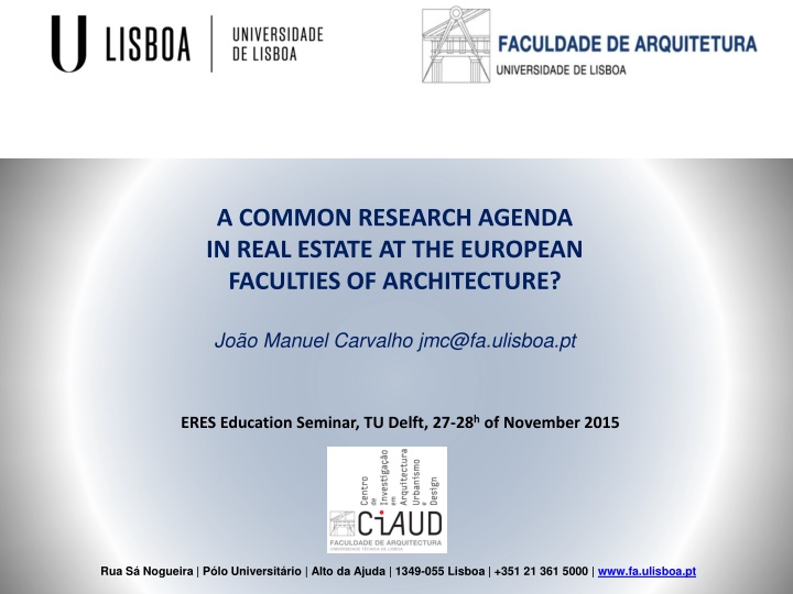 a common research agenda in real estate