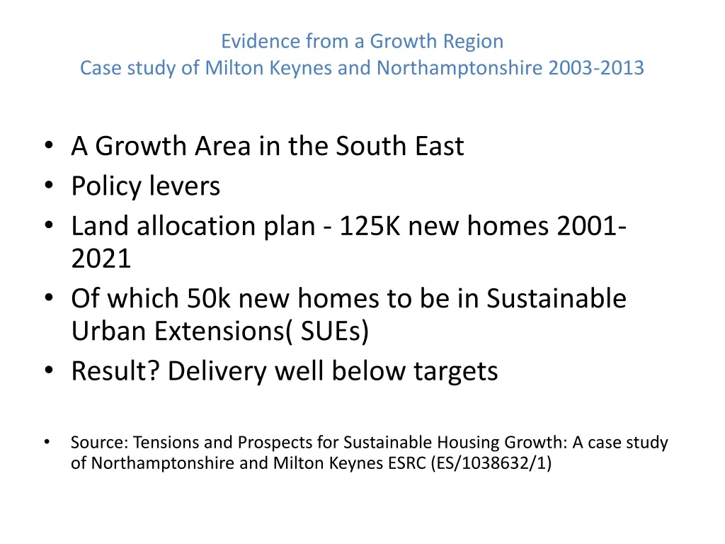 evidence from a growth region case study