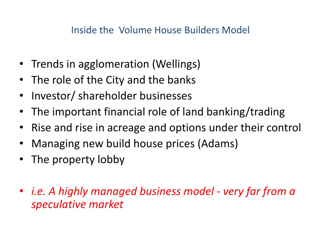 inside the volume house builders model